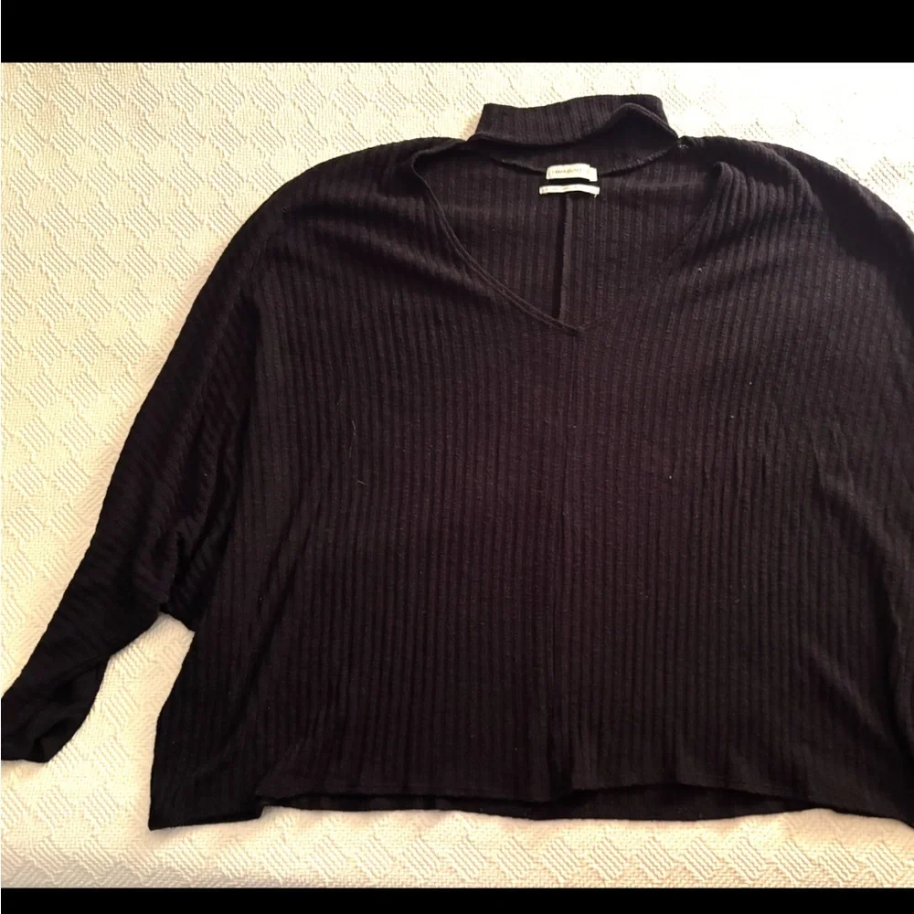 Black Ribbed Sweater - Picture 3 of 4